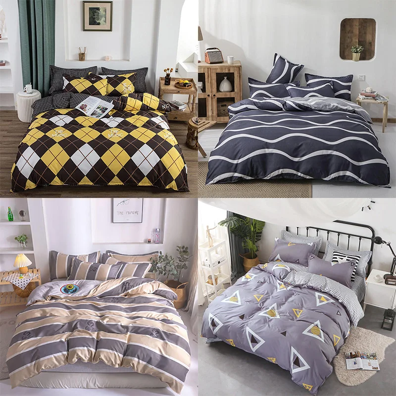 

Home Textile Geometry Print Style Bedding Sets 3/4pcs Children's Boy Girl And Adult Bed Linings Duvet Cover Bed Sheet Pillowcase