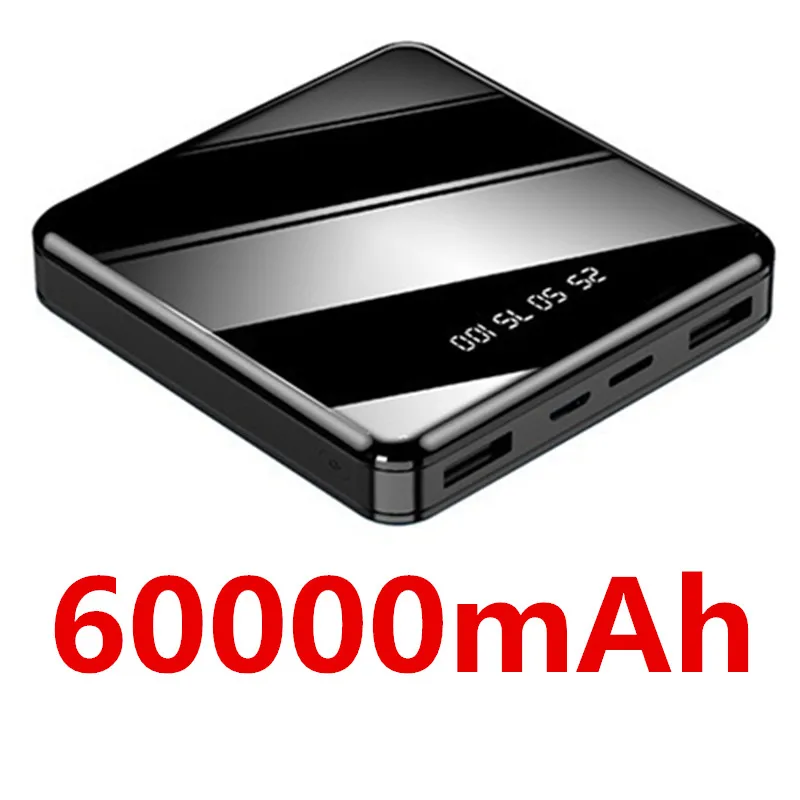 Mini 60000mAh Portable Power Bank 2 USB LCD Digital Display Fast Charging External Battery Powerbank For iPhone Xiaomi Huawei mini power bank Power Bank