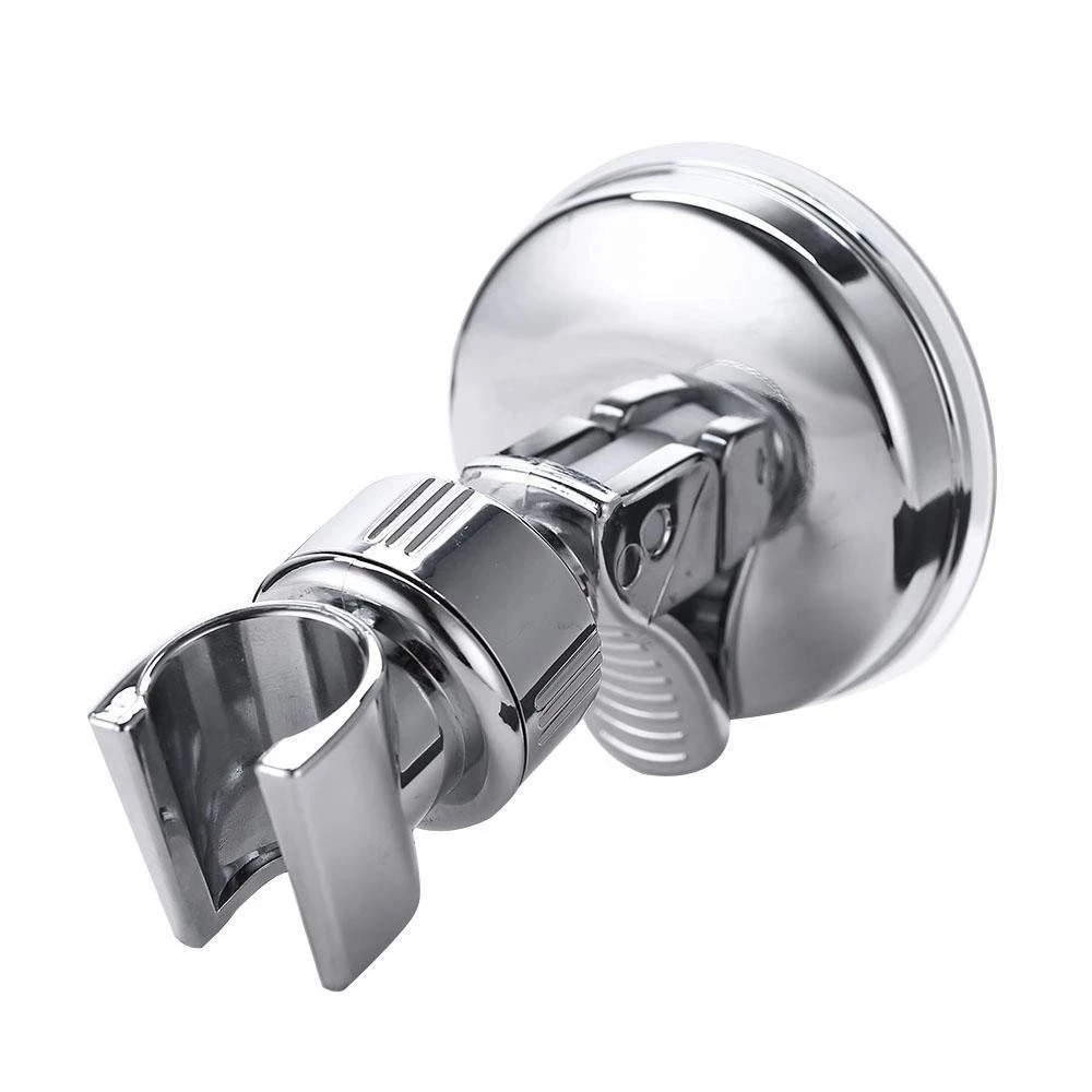 Punch-Free Shower Head Handset Holder, Chrome Bathroom Wall Mount, Adjustable Suction Bracket, Beautifully Polished Brand, New 3
