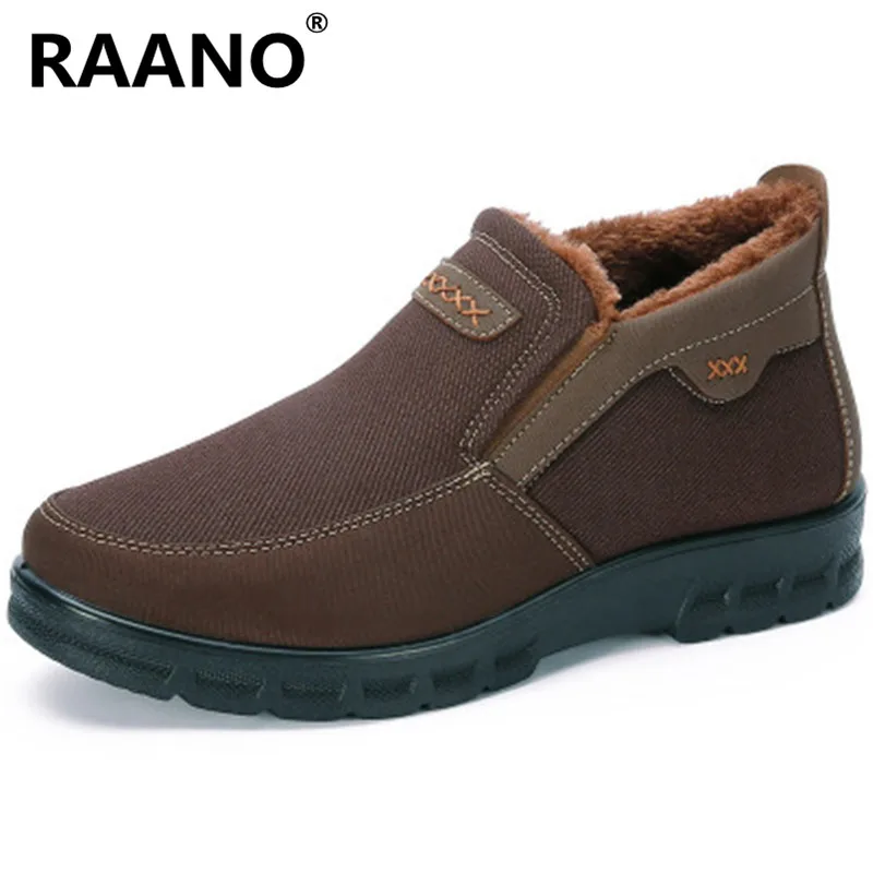 

Size 38-48 Fashion Winter Men Canvas Ankle Boots Plush Inside Non-slip Keep Warm Snow Boots Comfortable Father Cotton Shoes