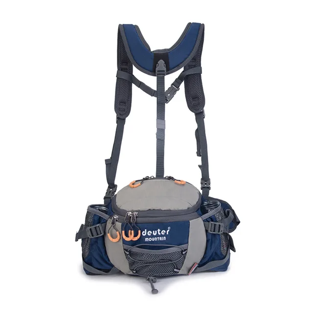 8L Sports Waist Bag Outdoor Hiking Riding Waterproof Wearproof Backpack Camping Travel Shoulder Bag Water Bottle Pack  X352D New Deep Blue
