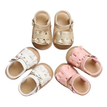 

FOCUSNORM Summer Newborn Toddler Baby Girl Sandals Sweet Breathable Sandals Soft Sole Non-slip Shoes Prewalker 0-18Months