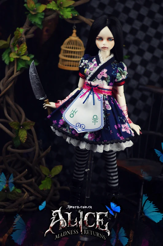 Изготовленный На Заказ Алиса: безумие возвращается, потому что платье для BJD 1/3 1/4 Кукла аксессуар платье