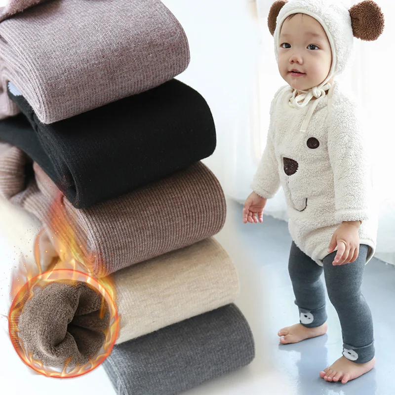 Cartoon Baby Girl Tights Fox Thick Velvet Baby Girl Clothes Winter Cotton Infant Toddler Stockings Warm Girls Tights Pantyhose