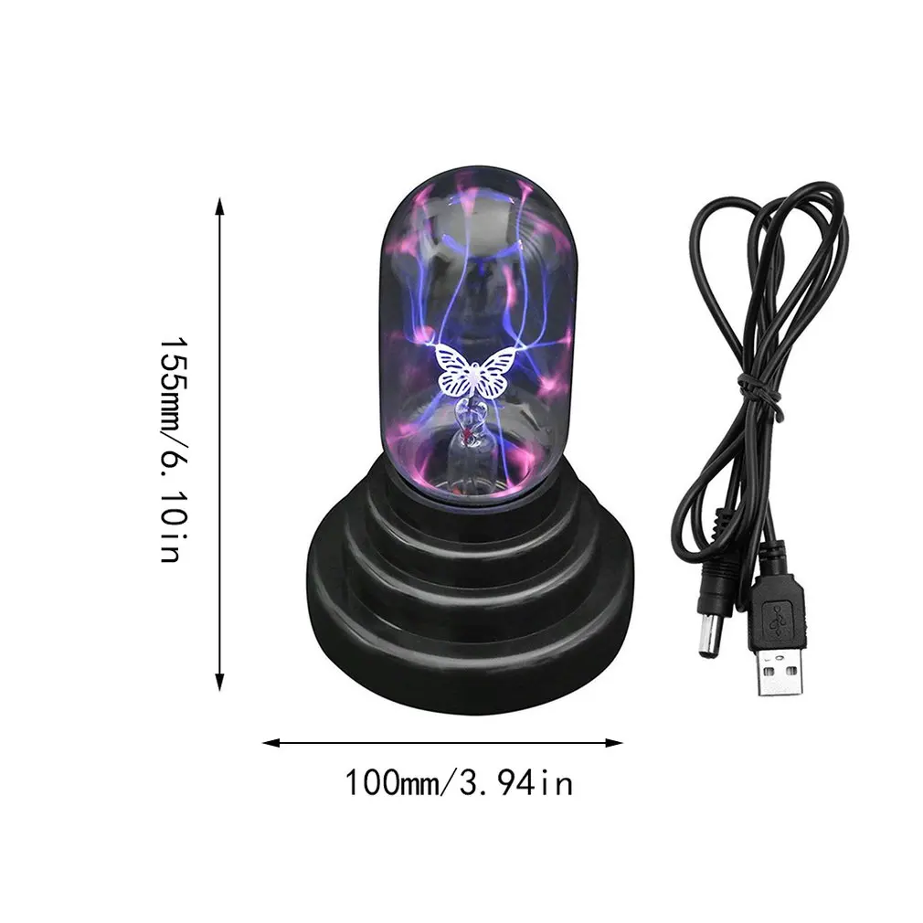 Бабочка, электростатический ионный шар, волшебный шар, креативный Ночной светильник, волшебный светильник, сенсорный шар, электрический
