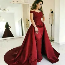 Сексуальные с открытыми плечами бордовые дешевые вечерние платья аппликация для вечеринки на красной дорожке платья размера плюс Robe De Soiree