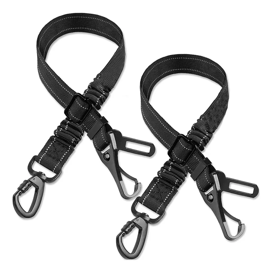Dog Seat Belt Upgrade 2 in 1 Latch Bar Attachment Car Seatbelt Elastic Buffer Reflective Universal Vehicle for Pet | Дом и сад