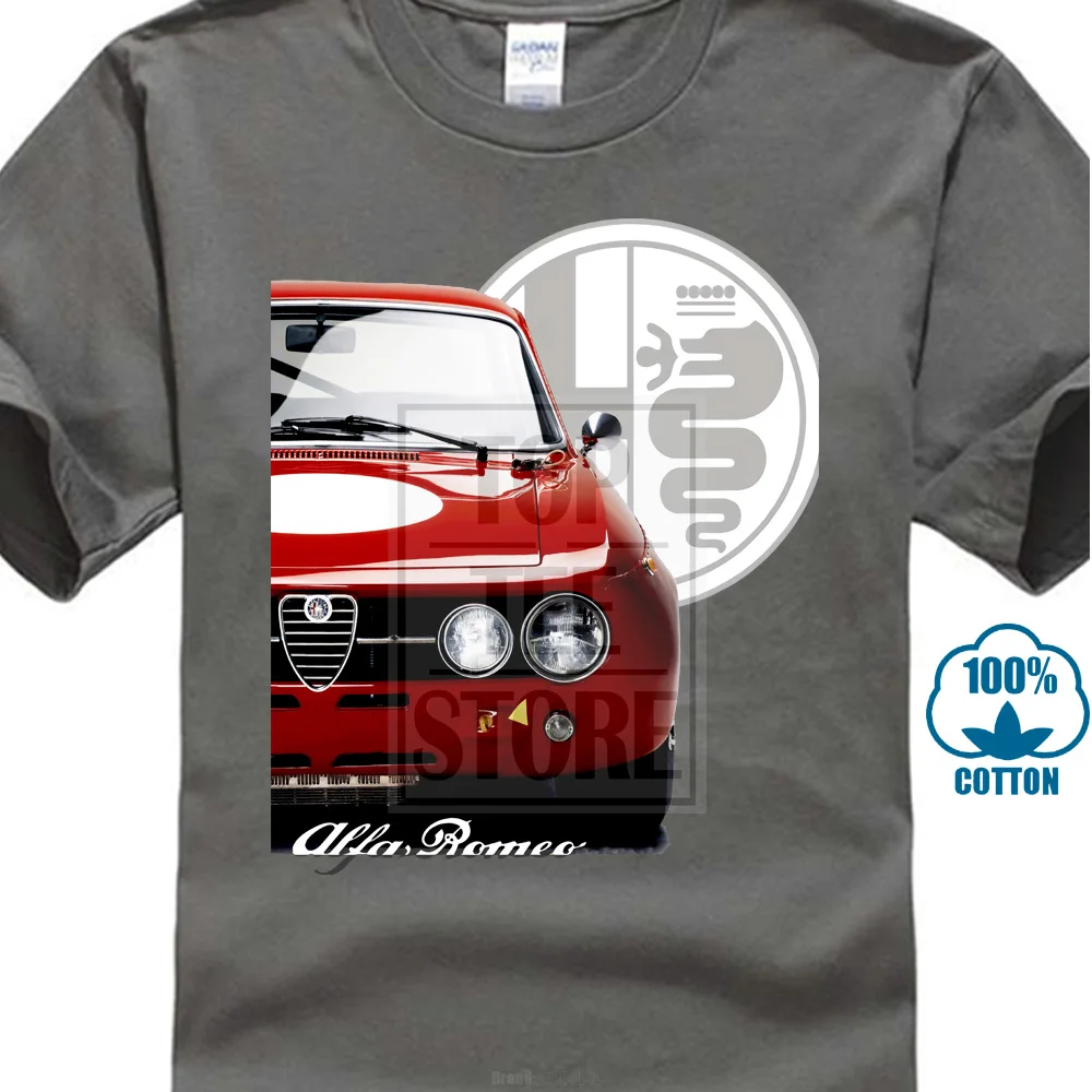 Темно-серый Новинка, Alfa Romeo, футболка на заказ для мужчин и с круглым вырезом, уникальный дизайн, модная футболка с автомобилем, уличная футболка, Camiseta 014881 - Цвет: Темно-серый