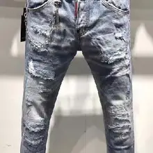 DSENQI Новые мужские джинсы Рваные для DSQ джинсы брюки мужские джинсы Верхняя одежда мужские брюки 9632
