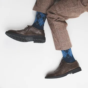 

Successful Man Socks Success in Chasing Girls Socks British Style Plaid Men's Socks New Rhombus Boneless Socks Stockings