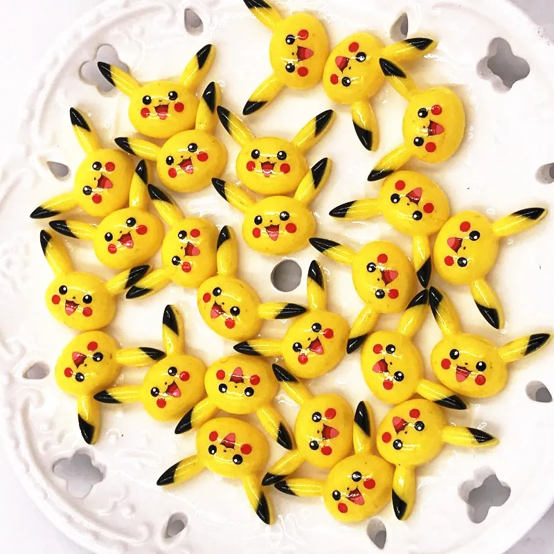 100 шт./лот мультфильм аниме Kawaii Pika Pet в кармане персонаж плоская задняя Смола DIY орнамент чехол для телефона браслет подарок - Окраска металла: Коричневый