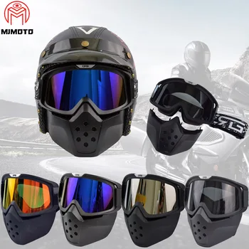 

Cycling Face Mask Detachable Goggles Motorcycle Anti-pollution Anti-UV Dust-proof Half Helmet Snowboard Masks Activated Carbon