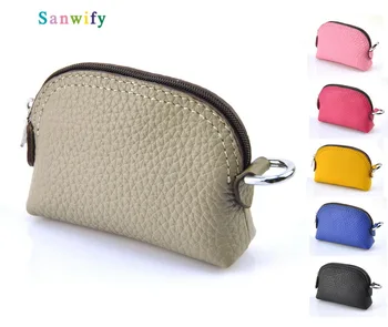 

Women Genuine Leather Coin Wallet Change Purse Bag Pouch Fashion Money Stylish Free Shipping Lady Casual