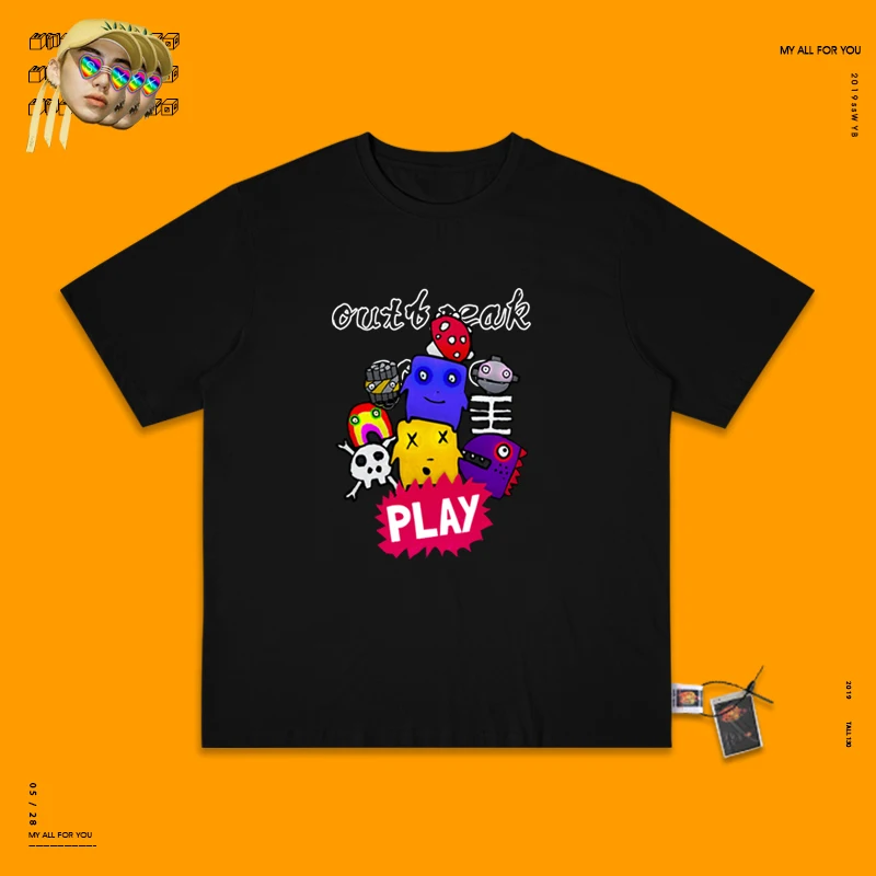 Storm Go/куртка Феи из мультфильма в западном стиле с коротким рукавом из чистого хлопка; Дизайнерская одежда для влюбленных; одежда для мужчин и женщин; Цвет Зеленый - Цвет: black