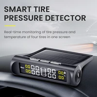 Sistema de supervisión de presión de neumáticos TPMS para coche, pantalla Digital LCD alimentada por energía Solar, alarma de temperatura de neumáticos con 4 sensores, envío directo