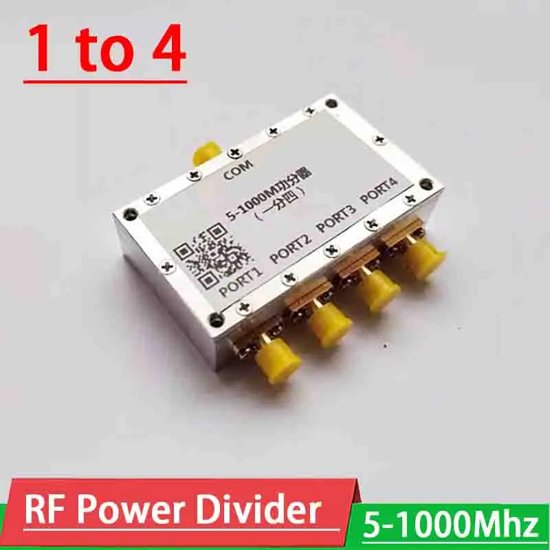 

5-1000Mhz Power Divider RF power splitter 1 to 4 Power Divider Combiner for UHF VHF 433M transceiver Ham Radio amplifier