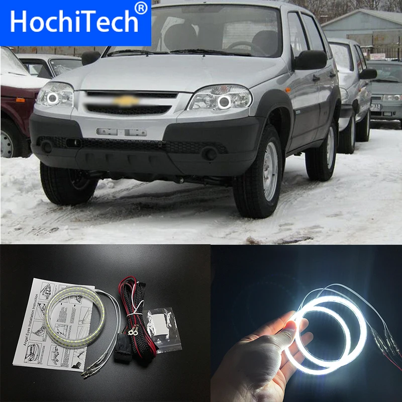 

HochiTech Ultra bright SMD white LED angel eyes 2500LM 12V halo ring kit daytime running light DRL for Chevrolet Niva 2009-2013