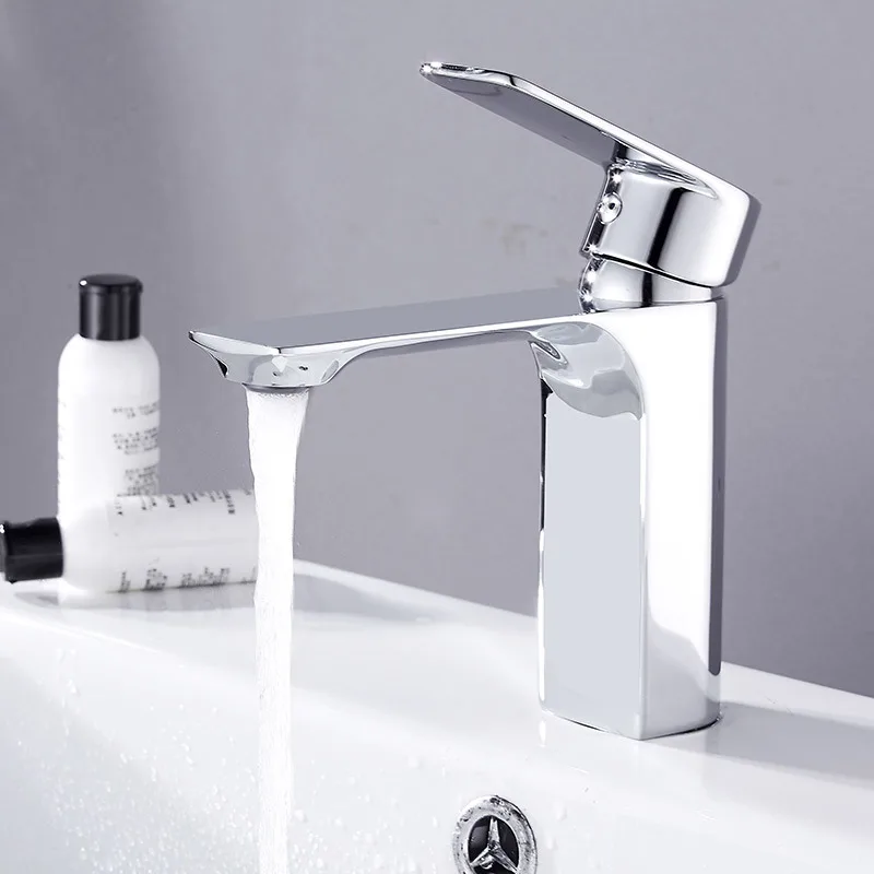 

Cross Border for Bathroom Cabinet Sanitary Ware Basin Inter-platform Basin Hot And Cold Mixing Valve Brass Body Single Bore Tap