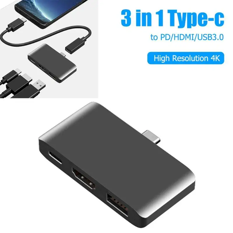 3 в 1 USB C к PD/HDMI/USB3.0 адаптер 4K видео дисплей Тип C конвертер для ноутбука планшет MacBook для переключателя Nod