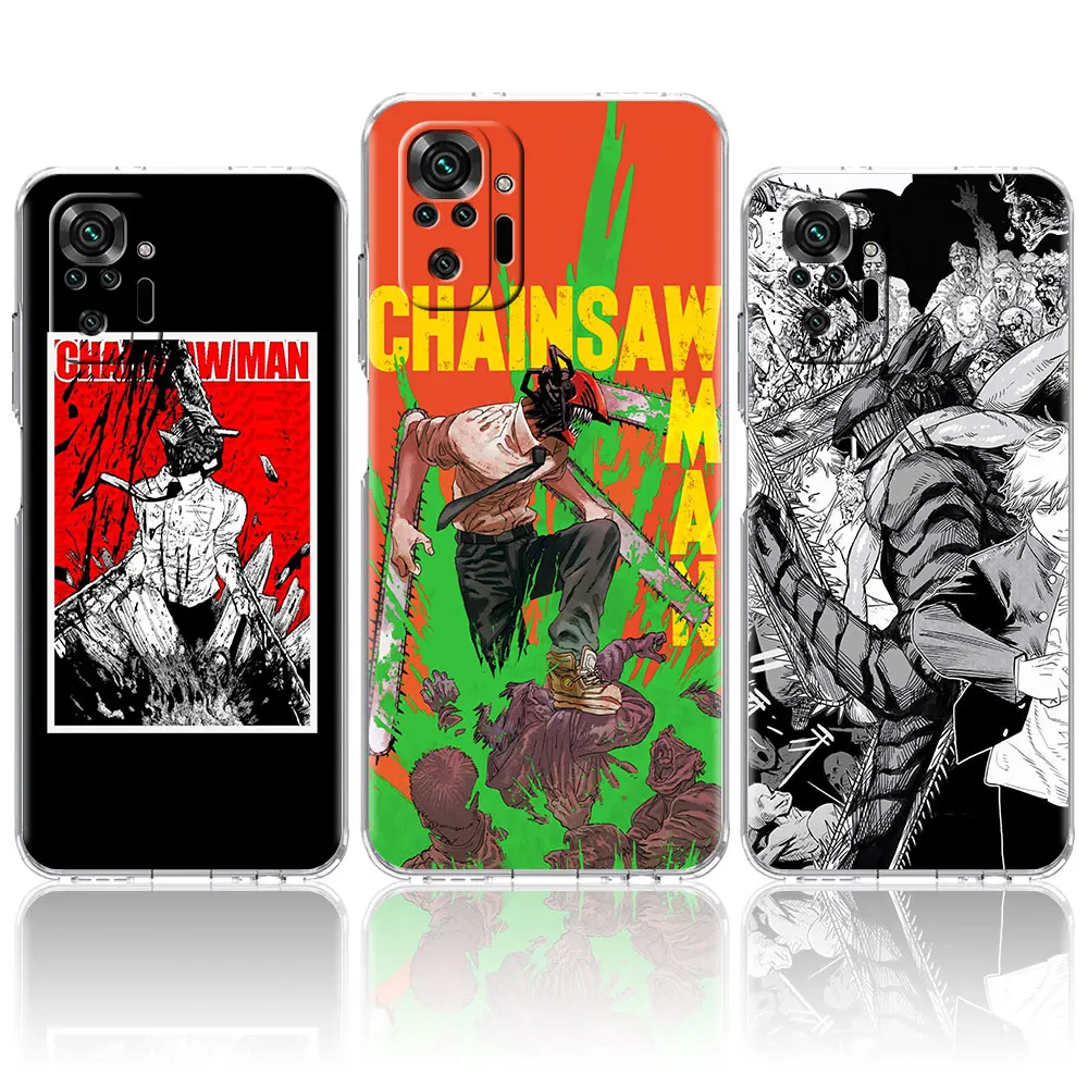 Chainsaw Man Anime Soft Clear Case For Xiaomi Redmi Note 10 9 Pro 9S 8 10S 7 8T 9C 7A 8A 9T K40 Silicone Phone Cover Fundas
