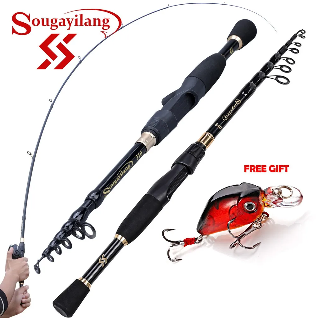 Super Strong Carbon Fiber Casting Fishing Rod Portable Casting Pole Lure Tackle 