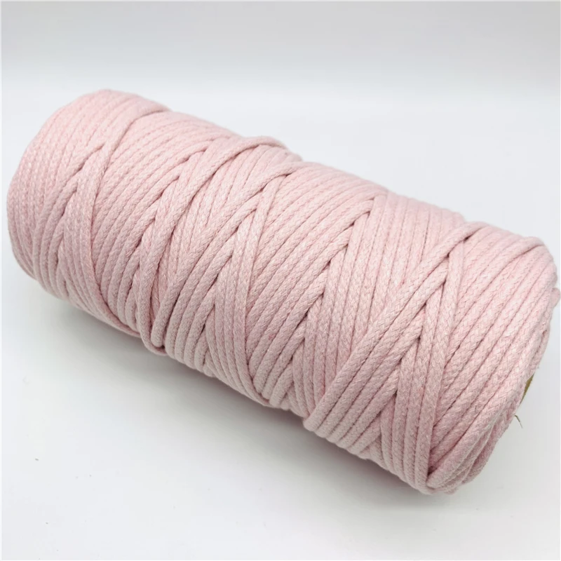 5yards 4mm 100% Cotton Rope Braided Twisted Cord Rope For Handmade Decoration DIY Lanyard Ficelles Couleurs Thread Cord 