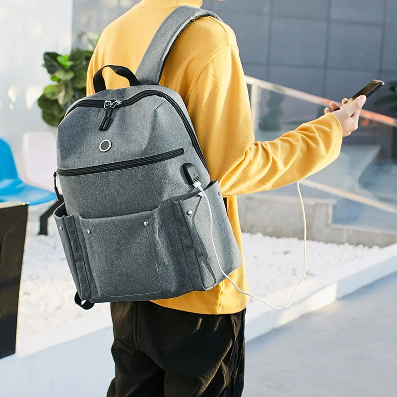 

New Leisure Shoulder Bag Anti-theft Student Backpack, Large Capacity Simple Multifunctional Charging Travel Backpack schoolbag