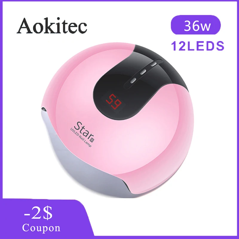 Aokitec Сушилка для ногтей 36 Вт УФ USB лампа светодиодный маникюр лампа для всех гелевых отверждаемых ламп 30 s/60 s/90 s таймер умный дисплей Быстросохнущий
