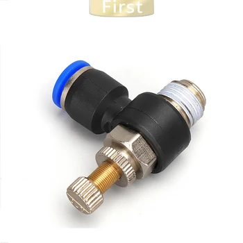 

Pneumatic speed flow controller 8mm 6mm 10mm 12mm OD hose tube 1/4 "BSP 1/8" 3/8 "1/2" male Air flow limit valve