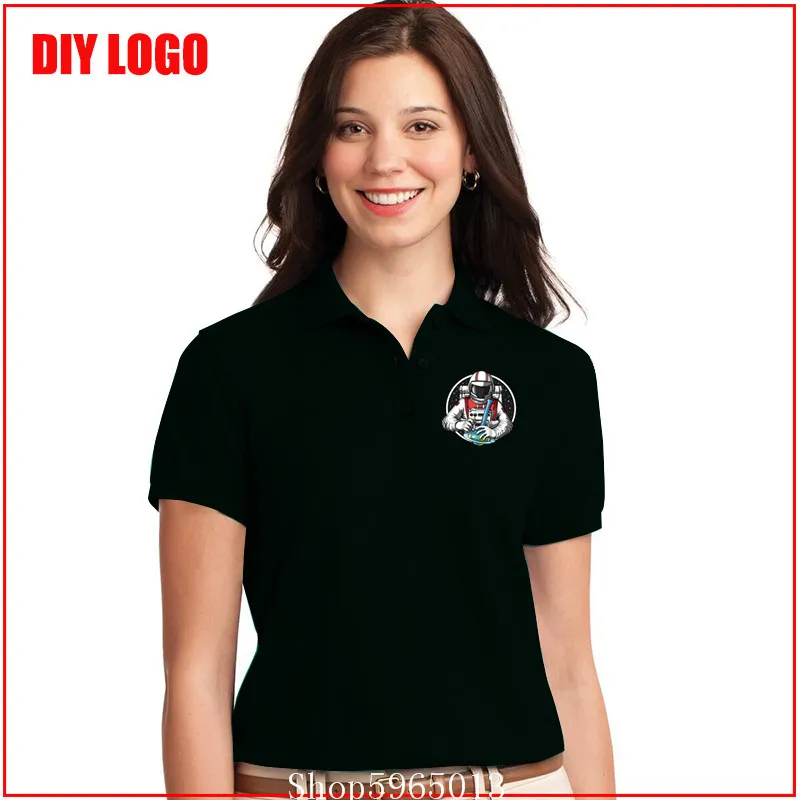 Astronaut Stoner Bong Science shirts for women polos para mujer blusas mujer de moda 2020 short sleeve polo shirt women funny photo