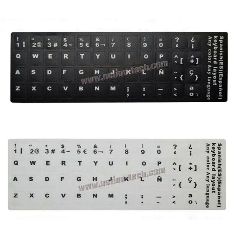 Stiker Label Keypad Spanyol, Stiker Keyboard Spanyol Plastik Ramah  Lingkungan untuk Laptop/Komputer