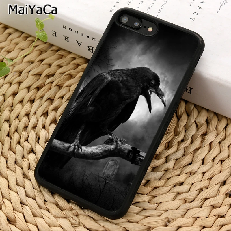 Готический чехол MaiYaCa для телефона с вороной iPhone X XR XS 11 12 13 Pro MAX 5 6 7 8 Plus Samsung Galaxy S8 S9