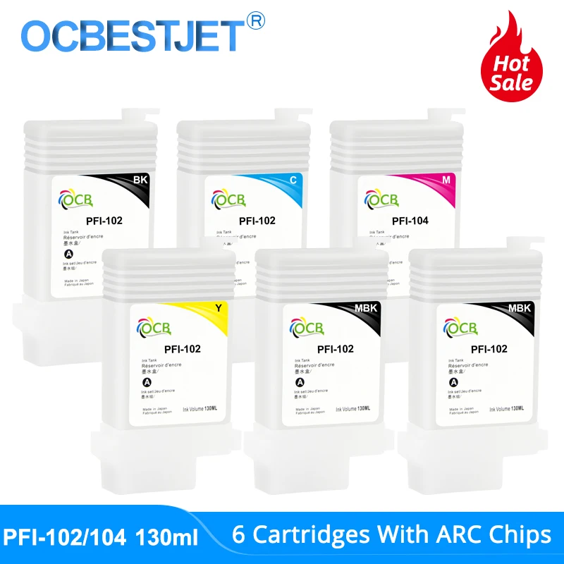 PFI-102 PFI-104 Refillable Ink Cartridge With ARC