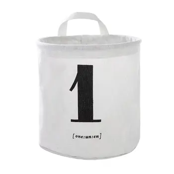 

Numbers Storage Basket Home Furnishing Cotton Canvas Adhesive Waterproof Bag Barrel Household Storage Barrel Hot New