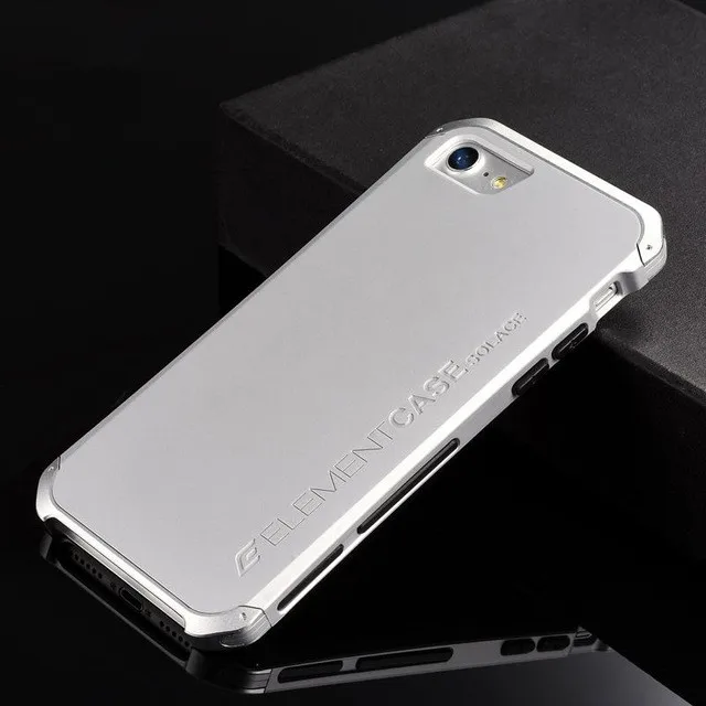 Silver silver Чехол для iphone 7 роскошный элемент чехлы для телефонов с дизайнерским алюминием и ПК чехол для xiaomi 8 6 note 5 huawei p10 20 iphone xs - Цвет: Silver silver