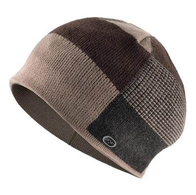 Khaki TQMSMY вязаные клетчатые теплые зимние шапки Skullies Beanies мужские уличные толстые Повседневные шапки вязаные двойные вязаные шапочки Gorras TMB27 - Цвет: Khaki
