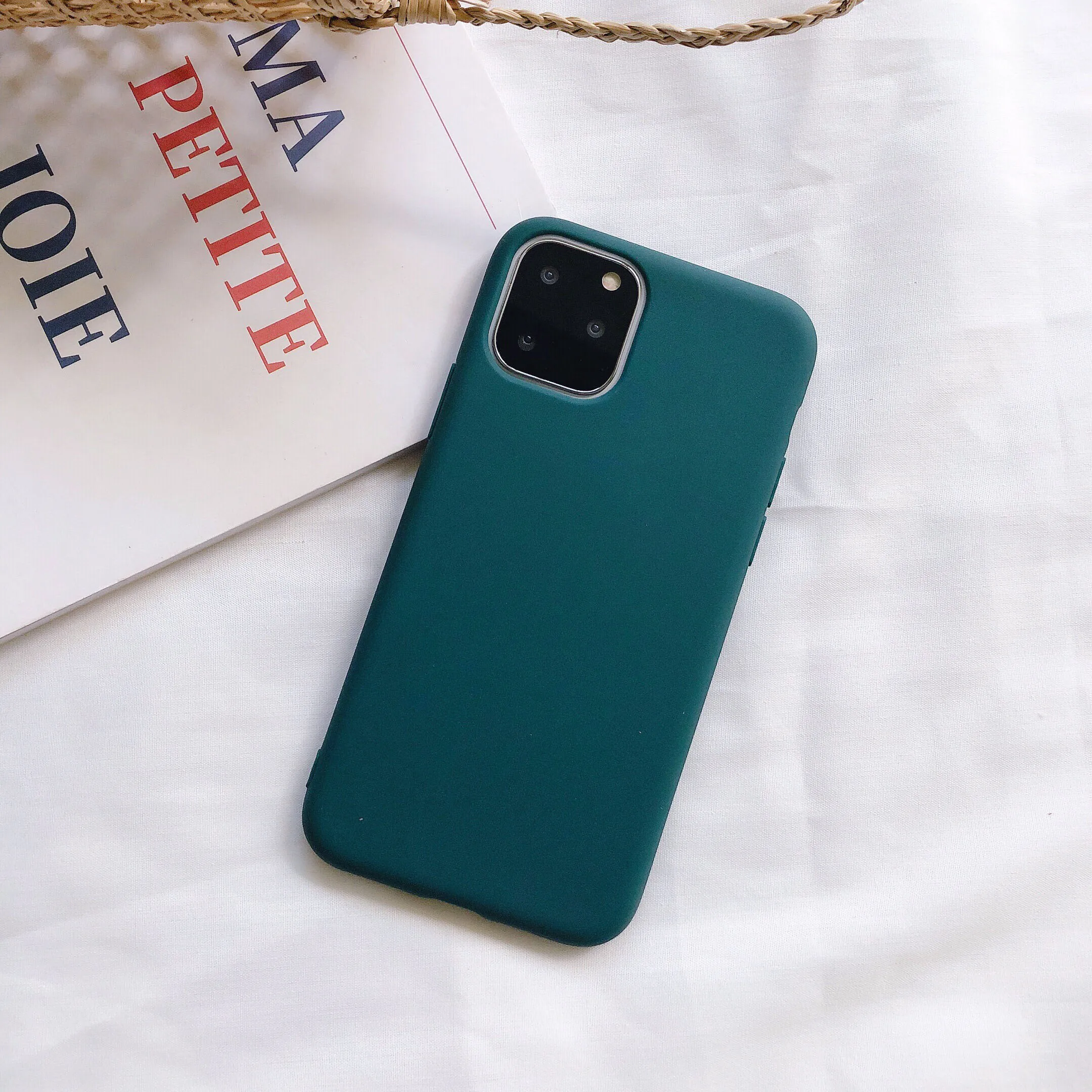 Карамельный цвет iPhone XS 11 Pro Max матовый чехол для телефона XR XS Max X 11 8 Plus iPhone 6 6S 7 Plus 11 Pro Мягкий силиконовый чехол - Цвет: ArmyGreen