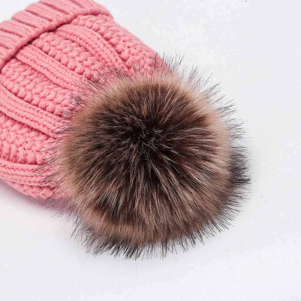 Hairball Beanie, женская зимняя теплая вязаная шапка, шерстяная шапка, плотная женская шапка Skullies Beanie, Лыжная шапка
