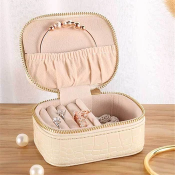 

Portable Travel Jewelry Storage Bag PU Leather Multifunctional Storage Box Earring Ring Necklace Jewelry Box Ladies Cosmetics Bo