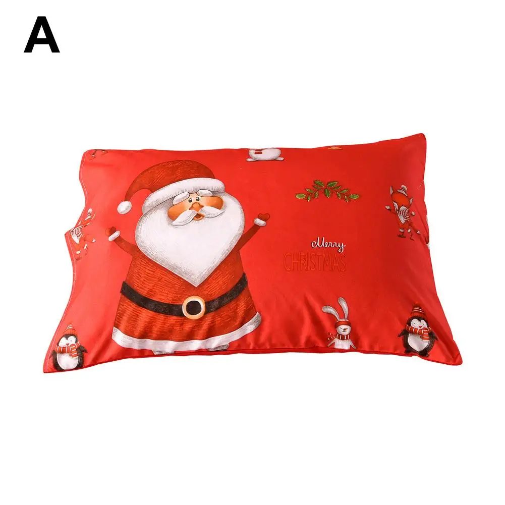 Рождественская кровать, пододеяльник, набор, Санта Клаус, узор, наволочка, пододеяльник, рождественские украшения для дома - Цвет: A