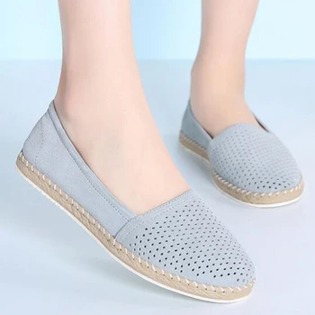 

new ladies flats sneakers shoe Women casual loafers shoes female Hollow moccasins Shallow mouth soft bottom Boat shoes ky55