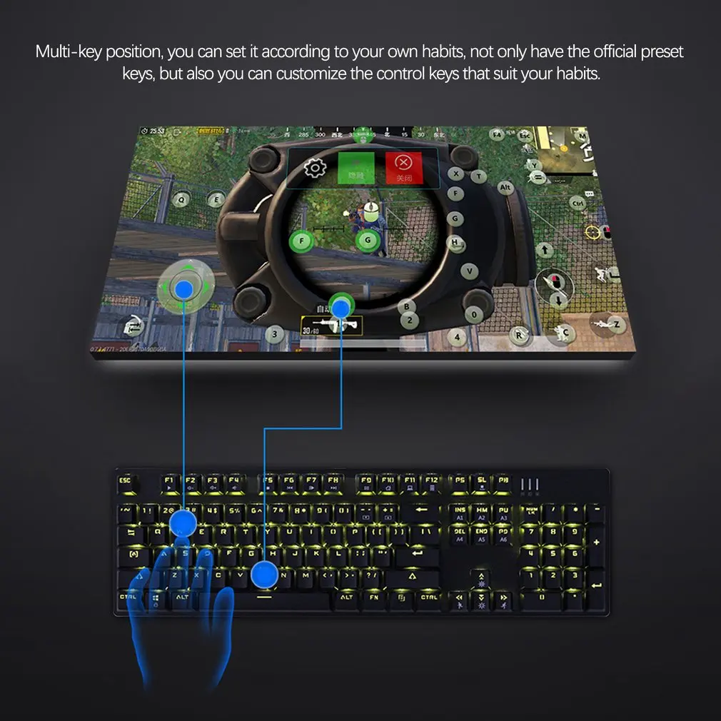  GAMWING for PUBG Mobile phone Game Controller Dual USB Ports Mouse and Keyboard Battledock Converte