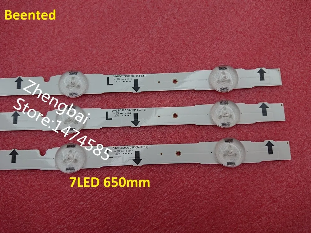 

100%New 6 Pieces/lot 7LED 650mm LED backlight lamp strip for D4GE-320DC0-R3 BN96-35208A 30448A 30446A 30445A