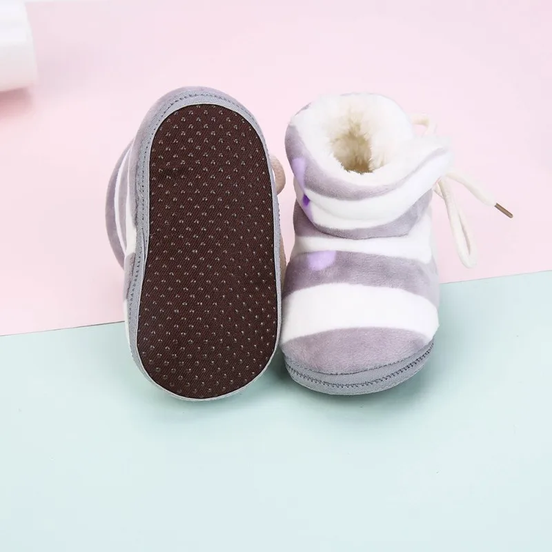 Ботинки для новорожденных; унисекс; детская зимняя обувь; детская кроватка; Bebe; для малышей; с принтом; снежные ботинки