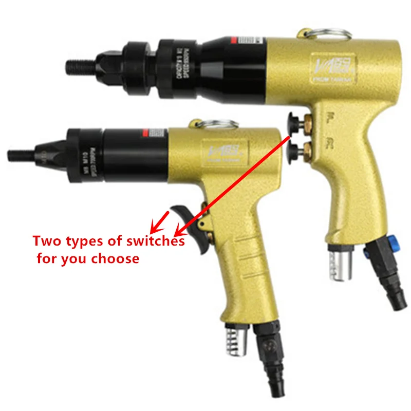 Пневматический пистолет для гайки с заклепками M3M4M5M6M8M10M12 инструмент для пневматической гайки самоблокирующийся пистолет головка ветряная