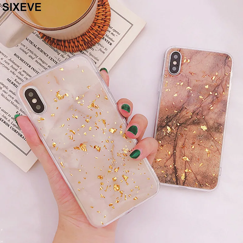 

Luxury Gold Foil Bling Marble Silicone Phone Case For iPhone 7 8 Plus iPhone X 10 XR XS Max 6 s 6S 7 7S 6Plus 6SPlus 7Plus 8Plus