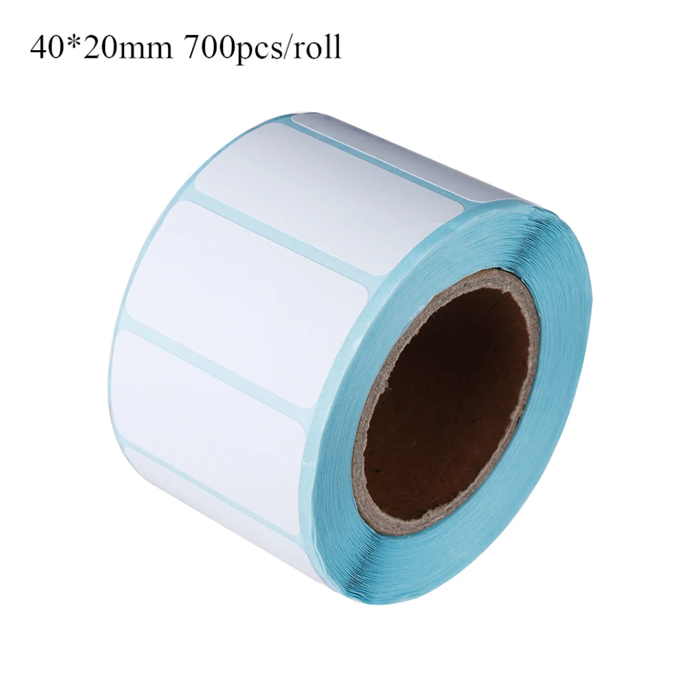 40x20mm 700 шт термоэтикетка штрих-код стикер, 40 мм ядро, Ширина 30 мм~ 60 мм, Цена Этикетка реагент этикетка для Zebra Godex совместимый - Цвет: 40x20mm