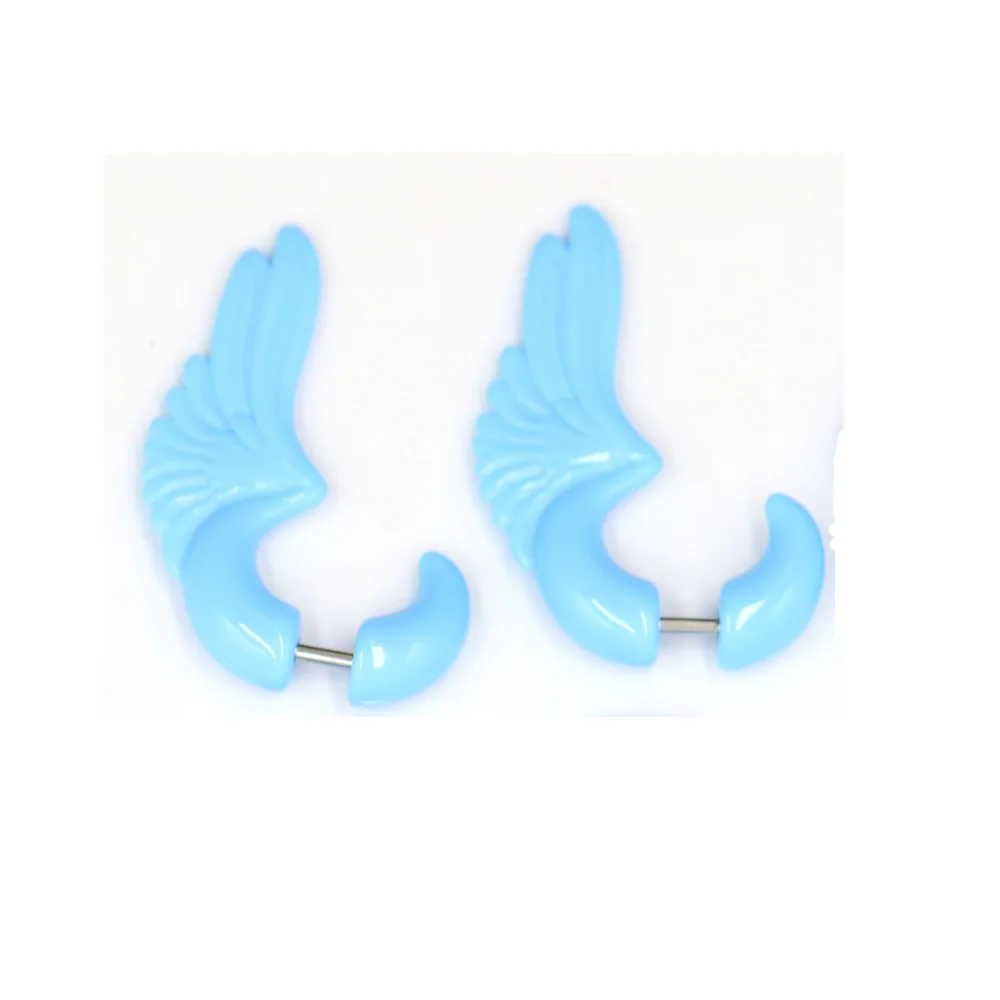 Light Blue 5 1 пара/ло смешанный стиль акриловые поддельные пирсинг для пупка читер твист ушной конус измерители расширитель серьги пробки пирсинг ювелирные изделия для тела - Окраска металла: Light Blue 5