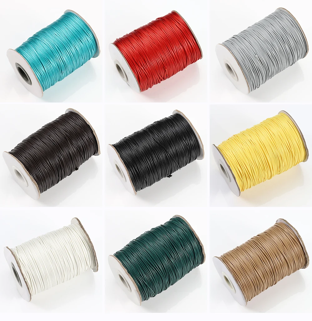 10 Meter mehrfarbiges rundes Wachsseil, geflochtenes Kunstlederseil für selbstgemachte geflochtene Anhänger-Armbänder, Zubehör – Detail 1