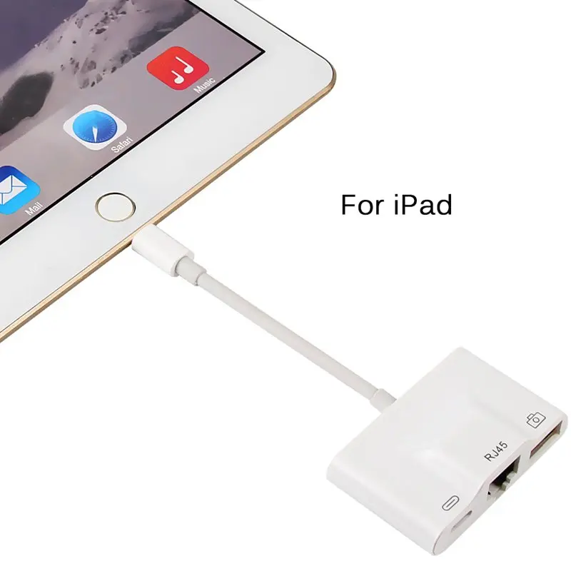 RJ45 Ethernet LAN проводной сетевой адаптер компактный для iPhone Ethernet адаптер для кабель для IPad зарядное устройство Многофункциональный USB порт 3 в 1